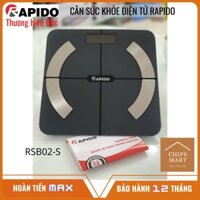 Cân sức khỏe điện tử Rapido – Cân sức khỏe và phân tích 11 chỉ số cơ thể - Độ chính xác cao – Kết nối Bluetooth
