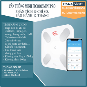 Cân sức khỏe thông minh Picooc Mini Pro