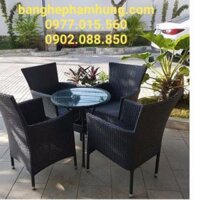 Cần thanh lý gấp 50 bộ bàn ghế nhựa giả mây giá rẻ