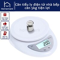 Cân Tiểu Ly Điện Tử Nhà Bếp Electronic Kitchen Scale, Cân Điện Tử Tròn Mini Cân Thực Phẩm Loại 5kg