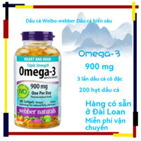 Canada webber Naturals Dầu cá biển sâu tự nhiên Omega-3 900mg dung tích lớn 200 viên