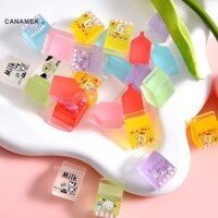 Canamek 10 / 50 CÁI Đồ dùng hộp sữa phát sáng Mini bằng nhựa hoạt hình - Deco Charms Cabochons CSF