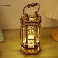 Canamek 3D Câu Đố Bằng Gỗ DIY Xoay Vintage Đèn Lồng Đèn Ngủ Hoạt Động Thực Hành Để Bàn Trang Trí Đồ Chơi Sáng Tạo Cho Trẻ Em CSF