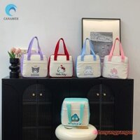 Canamek Mới Sanrio Hello Kitty Hộp Cơm Trưa Kawaii Hangyodon Dung Tích Lớn Sinh Viên Kuromi My Melody Cinnamoroll Cách Nhiệt Túi Bento Mới
