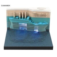 Canamek Ocean Liner Lịch Để Bàn Với Đèn LED Lịch 2025 Memo Pad Lịch Sáng Tạo Để Bàn DIY Ghi Chú Notepad 3D Lịch Nghệ Thuật Giấy CSF
