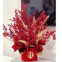 Cành Đông Đào phú quý, giàu sang tài lộc trang trí nhà cửa, cửa hàng, văn phòng, làm đạo cụ chụp ảnh, Bình Hoa Tết