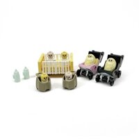 Cảnh Gia Đình Sáng Tạo MOC Đồ Chơi Xe Đẩy Trẻ Em Hạt Nhỏ Khối Xây Dựng Cũi Trẻ Em