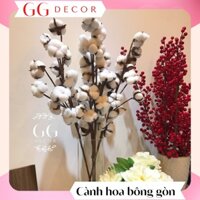 Cành hoa bông gòn 🔸 CHẤT LƯỢNG CAO 🔸 cành hoa bông gòn trang trí không gian nội thất với màu sắc tinh khôi, nhã nhặn