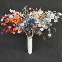 Cành hoa neon gân tròn mô phỏng cắm bình hoa decor phòng khách