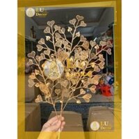 Cành lá phủ nhũ đồng dùng trang trí tháp oản, tráp bánh, lễ hội, Tết l LU Decor