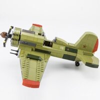 Cánh quạt I-16 Máy bay chiến đấu Donkey Máy bay ném bom vũ trang BF109 Máy bay quân sự MOC Khối xây dựng hạt nhỏ ICM6