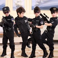 Cảnh sát giao thông cảnh sát cosplay trang phục cho bé trai mới biết đi halloween carnival fancy military unform quà tặn