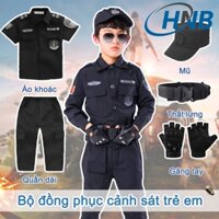 Cảnh Sát Trẻ Em Cosplay Trang Phục Bộ Hiệu Suất SWAT Đồng Nhất Đảng Bé Trai Quân Phục Đầy Đủ Phụ Kiện