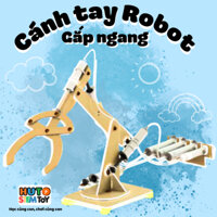 Cánh Tay Robot (Tay Gắp Ngang), 4 Bậc, Có Thể Xoay, STEM KIT Cánh Tay Robot