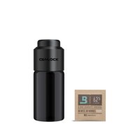 Canlock Stash Glass Jar Black (75ml) with Portable Vacuum Pump Lid for Airtight Smell Proof Seal -With Boveda Pack Included- Stay Fresh Storage for...