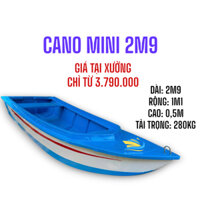 Cano 2M9 nhỏ gọn tải 300kg giá tốt tại xưởng sản xuất ghe, thuyền, kayak, xuồng nhựa composite, dã ngoại, câu cá THG20