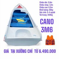 Cano 3M6 nhỏ gọn tải 550kg giá tốt tại xưởng sản xuất ghe, thuyền, kayak, xuồng nhựa composite, dã ngoại, câu cá TES44