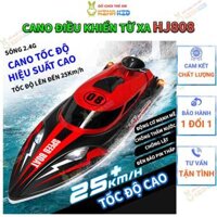 Cano Điều Khiển Từ Xa Tốc Độ Cao 25Km/h HJ808 Racing Boat, Chống Lật, Có Điều Tốc, Đèn Led Sáng, Cảnh Cáo Pin Thấp