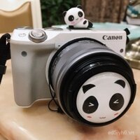 Canon EOS M6 M50 thế hệ thứ hai M100 M200 Micro camera gấu trúc hoạt hình 15-45 49mm nắp ống kính