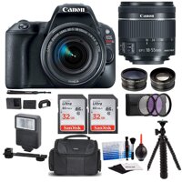 Canon EOS Rebel SL2 Digital Camera with Canon EF-S 18-55mm STM Lens : 24 Megapixel 1080p HD Video DSLR Bundle with 64GB (2X 32GB SD Cards) Mini Tri...