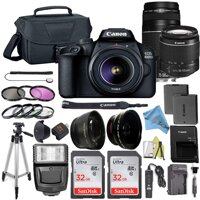 Canon EOS Rebel T100 / 4000D DSLR Camera Bundle with Canon EF-S 18-55mm Lens + Canon EF 75-300mm f/4-5.6 III Lens + 2pc 32GB SanDisk Memory Cards +...