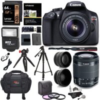 Canon EOS Rebel T6 Digital SLR Camera Kit with EF-S 18-55mm f/3.5-5.6 IS II Lens + Polaroid .43x Super Wide Angle & 2.2X HD Telephoto Lens + 50"...