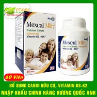 Canxi hữu cơ Mexcal Mk7 kết hợp Vitamin D3 K2 | Nhập khảu chính hãng Vương quốc Anh