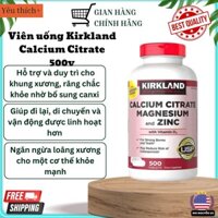 Canxi kẽm Kirkland Signature Calcium Citrate Magnesium And Zinc 500mg - Mỹ (500 viên)