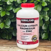 Canxi Mỹ Kirkland Calcium magnesium and zinc 500 viên