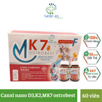 Canxi nano D3,K2 MK7 hỗ trợ phát triển chiều cao, giảm nguy cơ loãng xương, phụ nữ mang thai và cho con bú (60 viên)