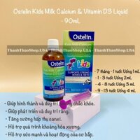 Canxi Nước Khủng Long Ostelin Kids Milk Calcium & D3 Liquid Úc (90ml)