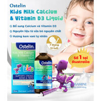 Canxi sữa + vitamin D3 cho bé từ 7 tháng tuổi Ostelin Kids Milk Calcium & Vitamin D3 Liquid của Úc 90ml