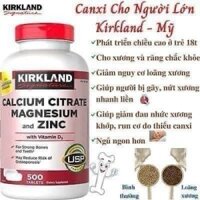 Canxi Zinc Kirkland 500 viên uống bổ xung Calcium Citrate Magnesium and kẽm