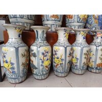 [Cao 36-40-50cm] Bình Bông GỐM BÁT TRÀNG Đắp Tay Thủ Công Tinh Xảo Họa Tiết Tứ Cảnh 4 Mùa Sắc Nét