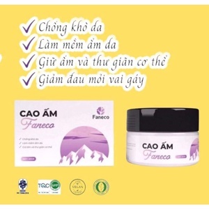 Cao ấm Faneco: tăng đề kháng, chữa đau mỏi vai gáy, giảm ngạt mũi, sổ mũi