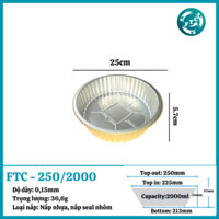 "CAO CẤP" 125C KHAY TRÒN 2 LỚP CÓ NẮP 2000ML-TÔ ĐỰNG HẢI SẢN,GÀ TIỀM,NỒI LẨU 2-3 NGƯỜI FTC-250/2000