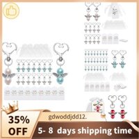 Cao Cấp 20 Chiếc Người Bảo Vệ Thiên Thần Móc Khóa Đám Cưới Lễ Rửa Tội Mini Lưu Niệm Cánh Mặt Dây Chuyền Trang Sức Trang Trí