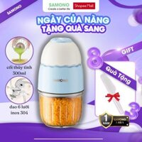 (Cao Cấp- 8 lưỡi) Máy xay ăn dặm 0.3L Samono SW-MC200S cho bé, 200W, cối thủy tinh, xay thịt nhuyễn mịn -BH 1 năm