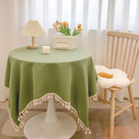 Cao Cấp Ánh Sáng Sang Trọng Khăn Trải Bàn Vải Lanh Cotton Flow ins Phong Cách Nhật Bản Bàn Tròn Khăn Trải Bàn Dài Khăn Trải Bàn