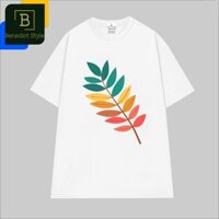 Cao cấp - Áo thun oversize in hình lá phong lá vàng cây nấm quả sồi mùa thu autumn leaves BS1025