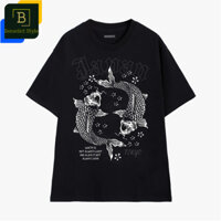 Cao cấp - Áo thun oversize hình cặp cá chép Nhật Tokyo