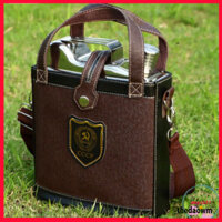 [CAO CẤP] Bình Tông 2.5L CCCP Đựng Rượu Inox 2,5 Lít Dạng Can Kèm Bao Da tốt và chất lượng Cao, vững chãi có dây đeo