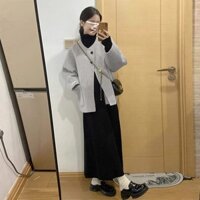 Cao Cấp Chanel Hepburn Phong Cách Len Nữ Màu Xám Áo Khoác Ngắn Nhỏ 2024 Phong Cách Mới Nóng Phong Cách Thu Đông