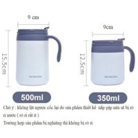 CAO CẤP Cốc giữ nhiệt ly đựng cafe, nước uống văn phòng có tay cầm chất liệu inox 304 cao cấp sang trọng