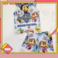 [cao cấp] Đồ Bộ Ba Lỗ Thun Lạnh In Hình 3D Hoạt Hình Paw Patrow  Cho Bé Trai và Bé Gái Từ 10kg - 40kg