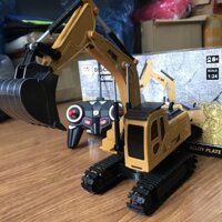 (CAO CẤP) Đồ chơi máy xúc Gầu kim loại điều khiển từ xa, xe công trình xuc đồ chơi thủy lực remote