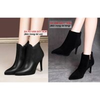 [CAO CẤP] Giày boot cao gót 7 phân 9 phân da lộn da vân nổi ôm chân sang trọng S099