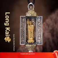 Cao Cấp Hoa Nở Xem Phật Gawu Hộp Bạc Mặt Dây Chuyền Quốc Gia Hợp Thời Trang Mặt Dây Chuyền Nam Nữ A Di Đà Bùa Vòng Cổ