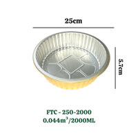 "CAO CẤP" KHAY NHÔM TRÒN 2 LỚP CÓ NẮP 2000ML-TÔ NHÔM ĐỰNG HẢI SẢN,GÀ TIỀM,NỒI LẨU 2-3 NGƯỜI-250/2000