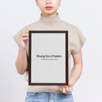 CAO CẤP Khung Tranh, khung ảnh gỗ sồi treo tường màu nâu A4, A3, 30x30 40x60, 50x70, 50x50, trang trí nhà cửa - A4  21cm x 30cm